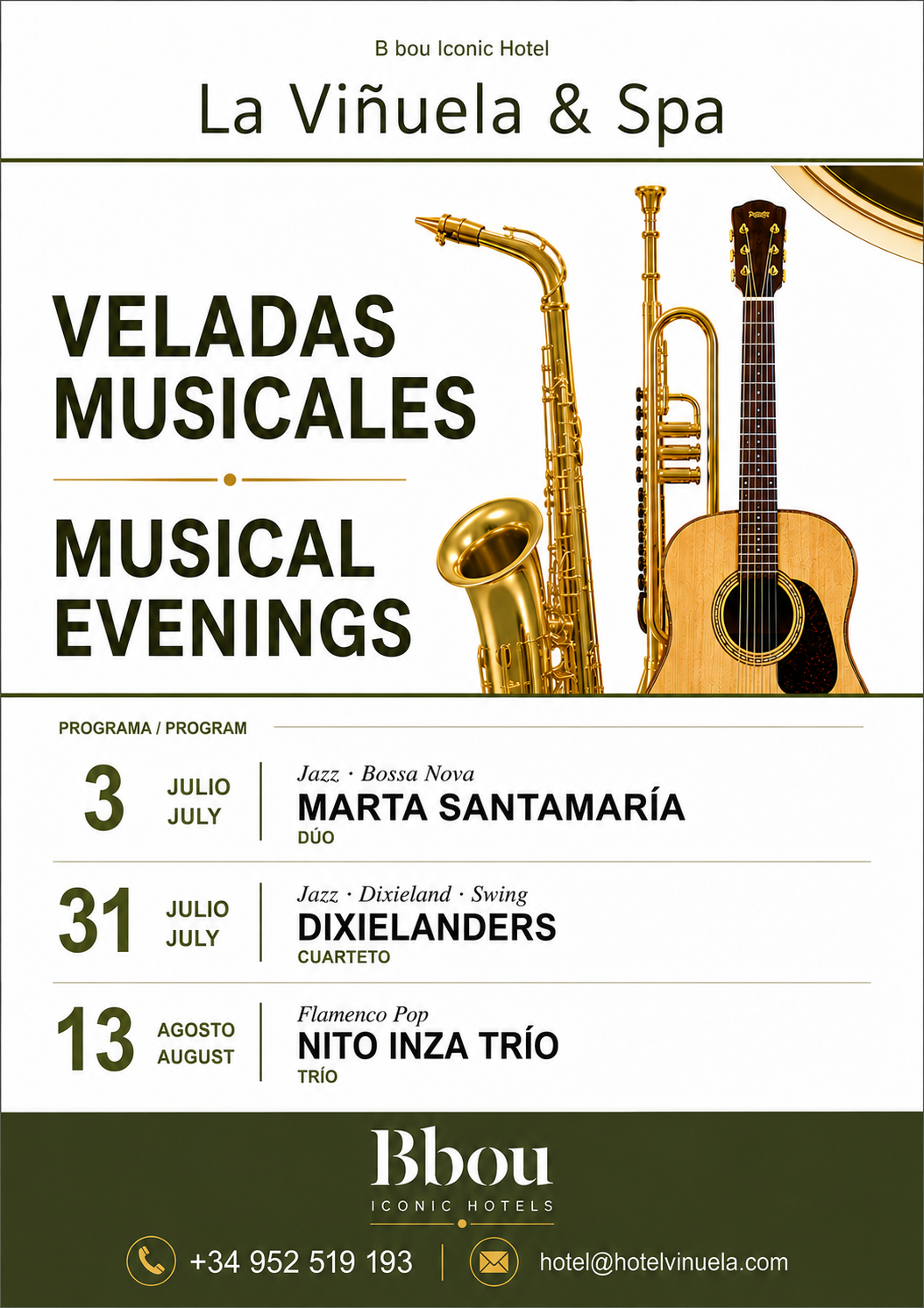 Cenas con música BBou Hotel Viñuela